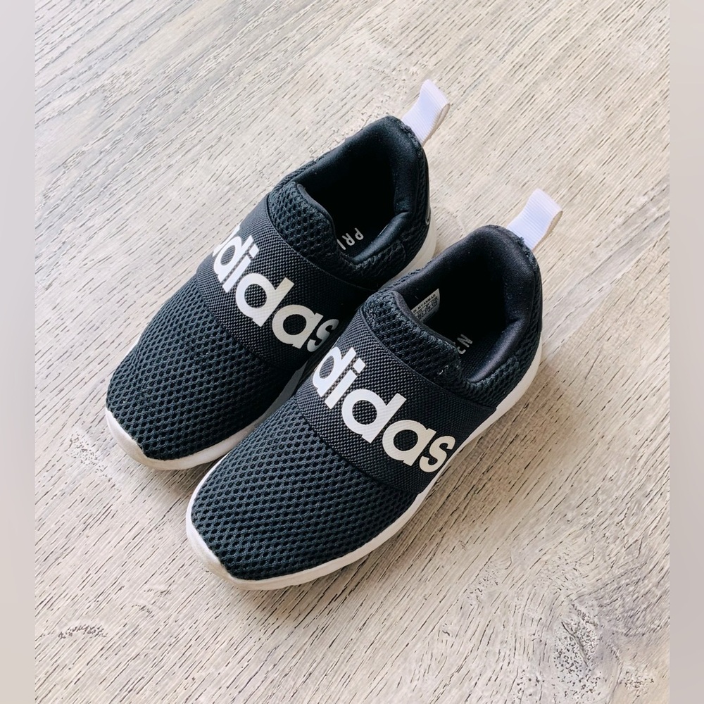 adidas Kids Black and White Slip-On Sneakers